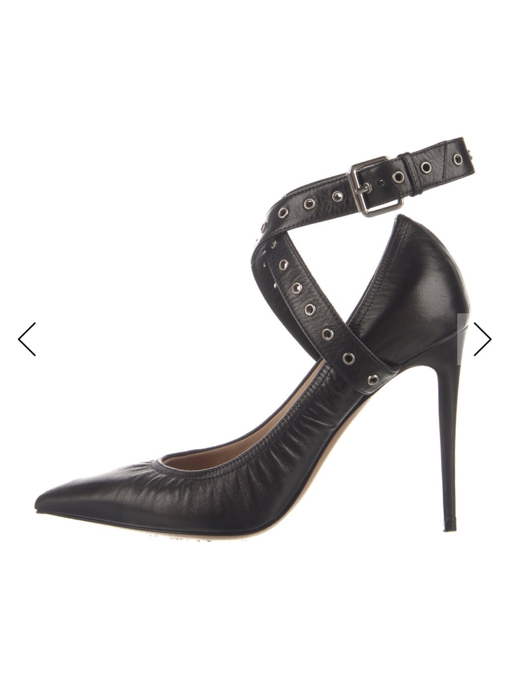 Valentino Black Pointed Toe Ankle Strap Stiletto Pump